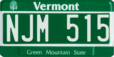 VT license plate NJM515