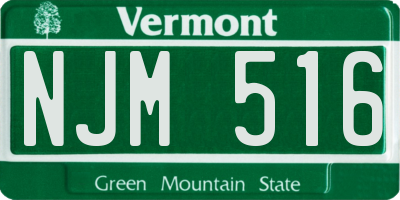 VT license plate NJM516