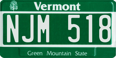 VT license plate NJM518