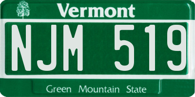 VT license plate NJM519