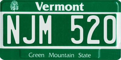 VT license plate NJM520