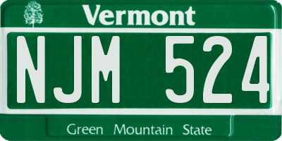 VT license plate NJM524