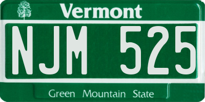 VT license plate NJM525
