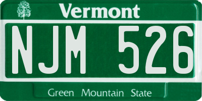 VT license plate NJM526