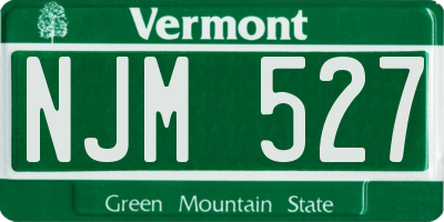 VT license plate NJM527