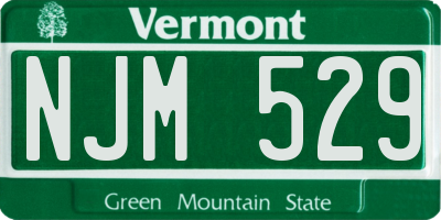 VT license plate NJM529