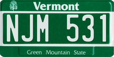VT license plate NJM531