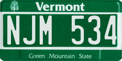 VT license plate NJM534