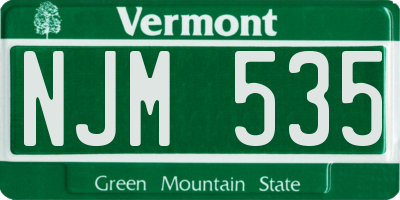 VT license plate NJM535