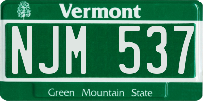 VT license plate NJM537