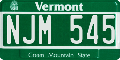 VT license plate NJM545