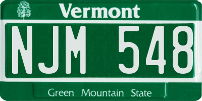 VT license plate NJM548