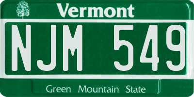 VT license plate NJM549