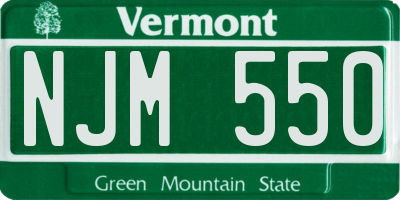 VT license plate NJM550