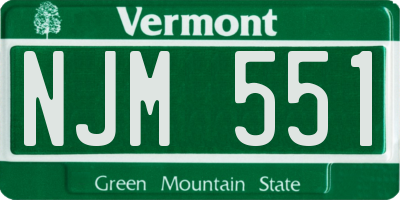 VT license plate NJM551