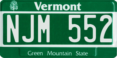 VT license plate NJM552