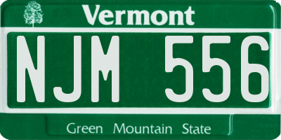 VT license plate NJM556