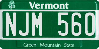 VT license plate NJM560