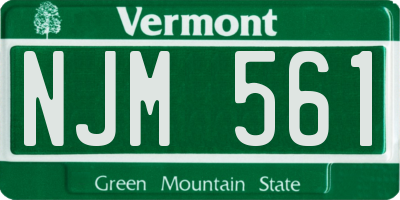 VT license plate NJM561