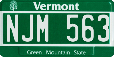 VT license plate NJM563