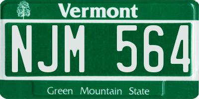 VT license plate NJM564