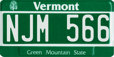 VT license plate NJM566