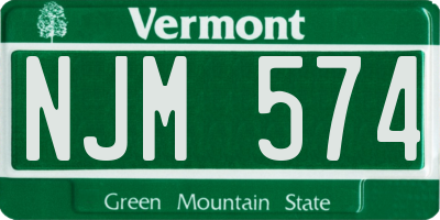 VT license plate NJM574