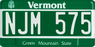 VT license plate NJM575
