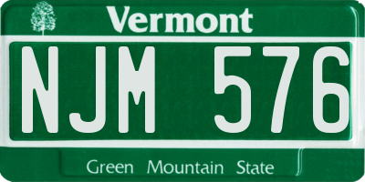 VT license plate NJM576