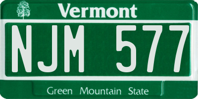 VT license plate NJM577