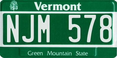 VT license plate NJM578