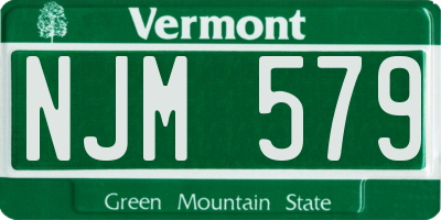 VT license plate NJM579