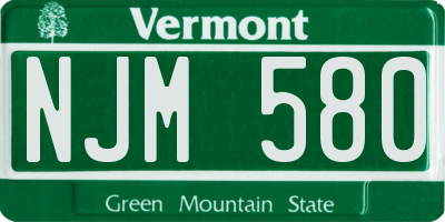 VT license plate NJM580