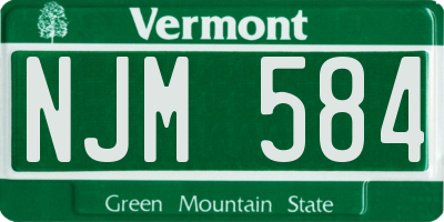 VT license plate NJM584