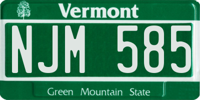 VT license plate NJM585