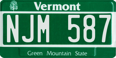 VT license plate NJM587