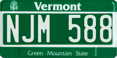 VT license plate NJM588