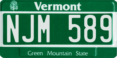 VT license plate NJM589