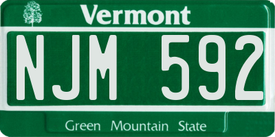 VT license plate NJM592