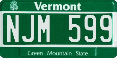 VT license plate NJM599