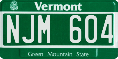 VT license plate NJM604