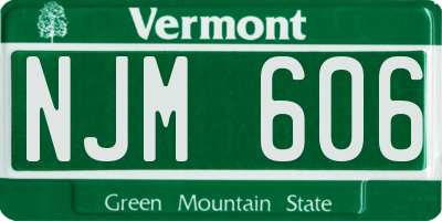 VT license plate NJM606