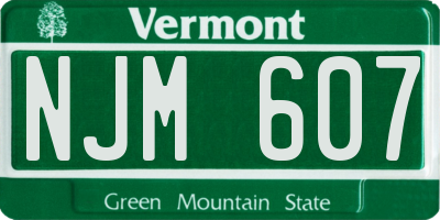 VT license plate NJM607