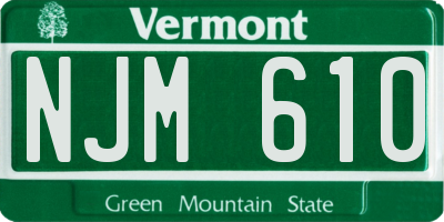 VT license plate NJM610