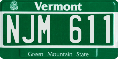 VT license plate NJM611