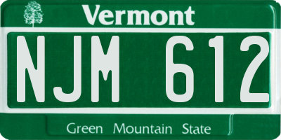 VT license plate NJM612