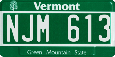 VT license plate NJM613