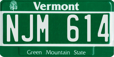 VT license plate NJM614