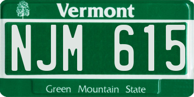 VT license plate NJM615