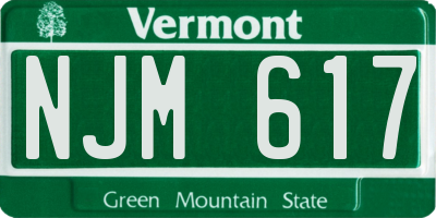 VT license plate NJM617